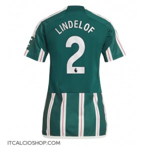 Manchester United Victor Lindelof #2 Seconda Maglia Femmina 2023-24 Manica Corta
